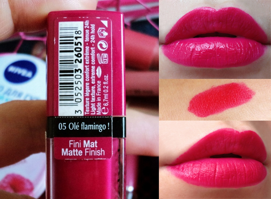 Son moi Bourjois-Rouge-Edition-Velvet-Lipstick- 05 Olé flamingo1