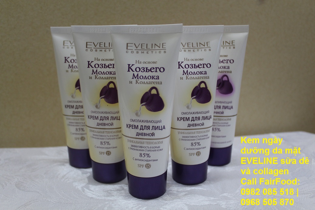 Kem ngày dưỡng da mặt EVELINE sữa dê và collagen dưỡng da căng mịn, xóa nếp nhăn và trẻ hóa