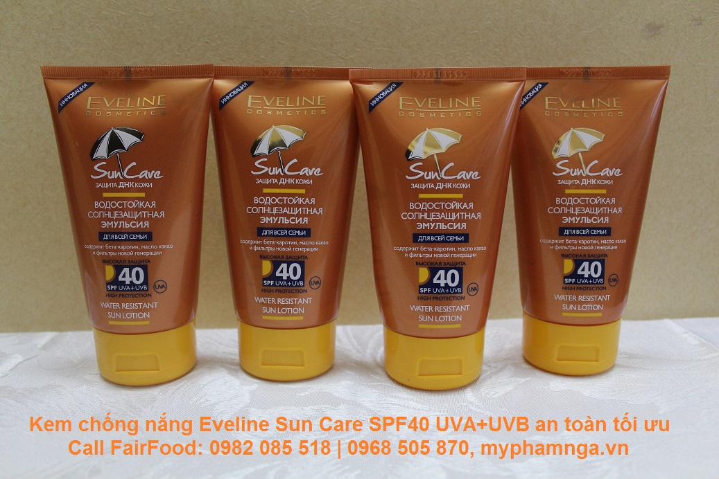 Kem chống nắng Eveline Sun Care SPF40 UVA+UVB không trôi bảo vệ da tối ưu an toàn cho cả da nhạy cảm