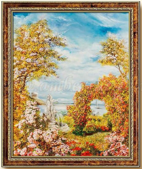 tranh ho phach cao cap NGA Flower Garden 49 x 61 cm