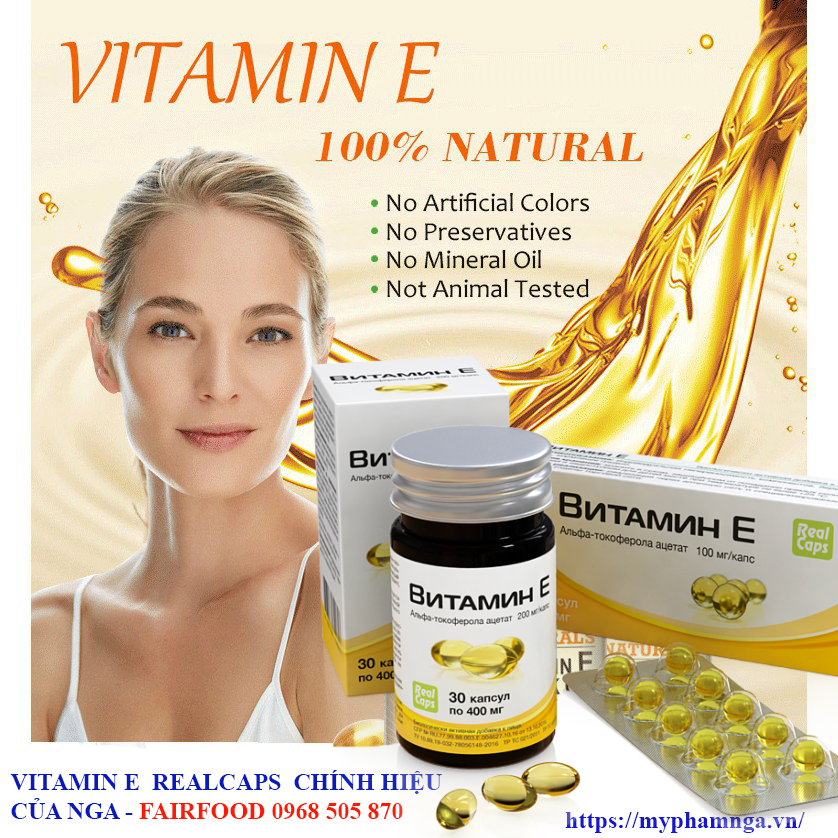 vitamin E cua Realcaps chinh hieu cua NGA tai my pham nga fairfood