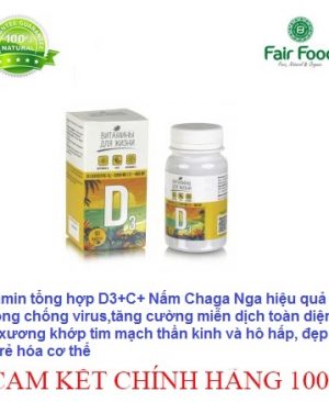 Vitamin tong hop D3+C+ Nam Chaga Nga tang cuong mien dich, chong virus, ngan benh duong ho hap altai