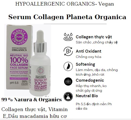 serum collagen thuc vat Vegan tre hoa da ,san chac, chong chay se PLANETA ORGANICA