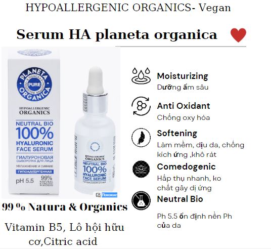 serum cua nga organic planeta organic HA Vitamin B5 duong am, diu da ,phuc hoi sau laser1