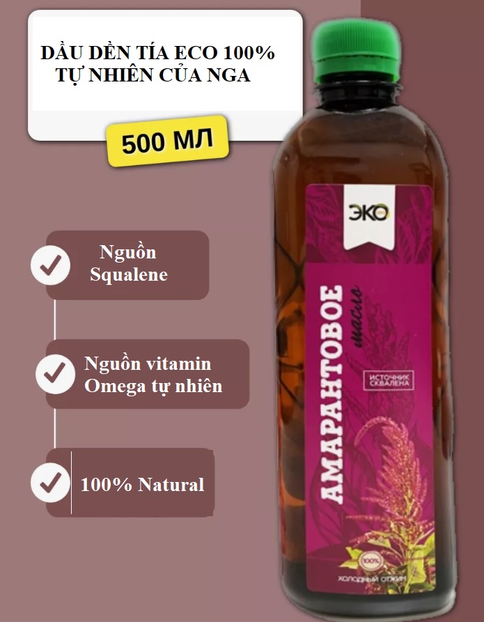 Dau den tia eco cua NGA nguon squalene va omega vitamin thuan chay tu nhien