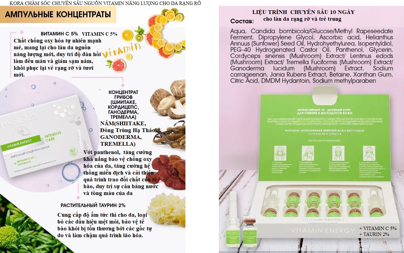 serum vitamin C energy kora xoa tan da xin mau met moi duong am, giam nam sam trang sang da,