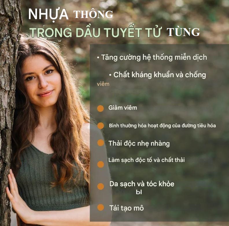 Nhua thong 12 5 ket hop dau thong do NGA loc mau, giam mo mau, nguon vitamin E, omega dep da detox