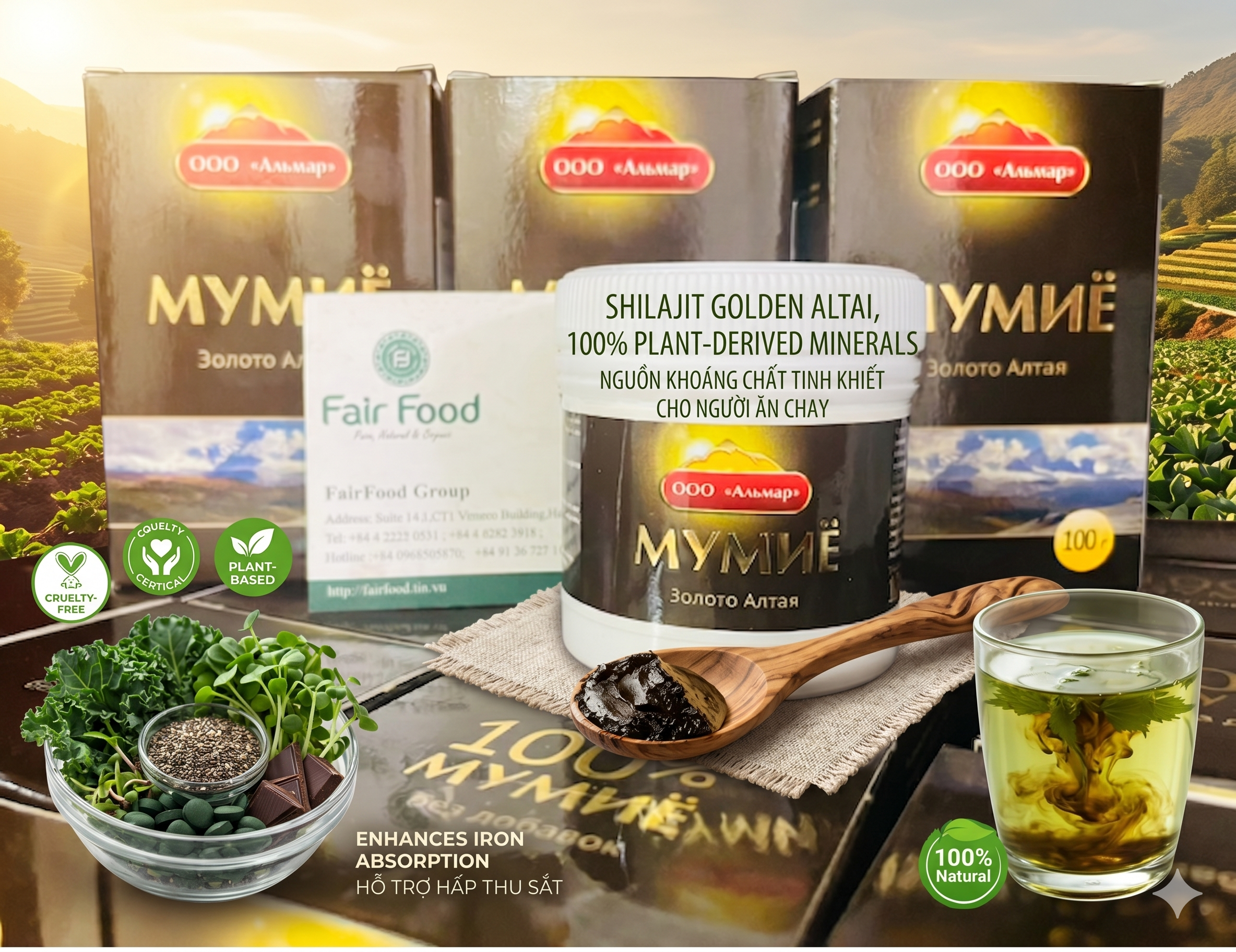 Shilajit cua nga GOLDEN ALTAI cho nguoi an chay