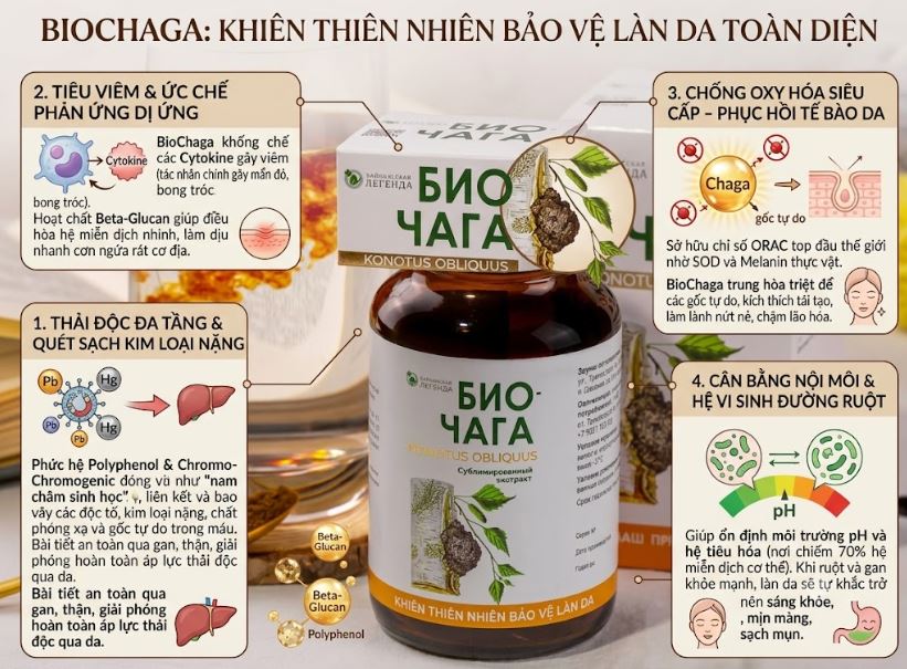 biochaga thai doc co the chong oxy hoa manh cho viem da co dia tot cho gan