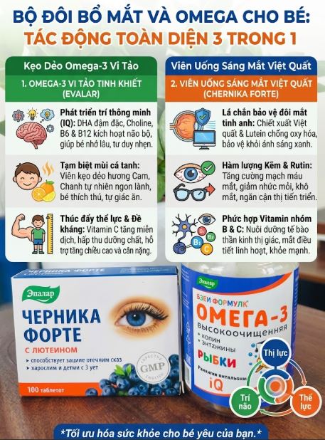 bo doi tang cuong suc khoe, chieu cao, tri thong minh, mat tinh anh cho be tu viet quat, lutein , omeega