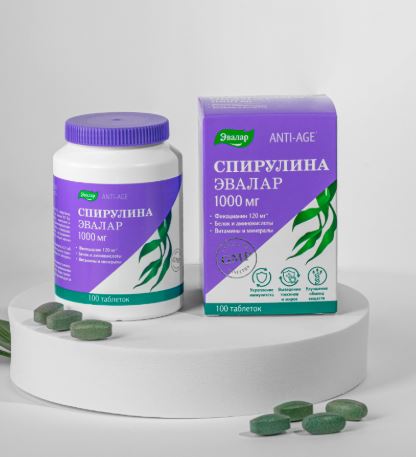 tao xoan spirulina Evalar 1000mg tang cuong mien dich dao thai doc to