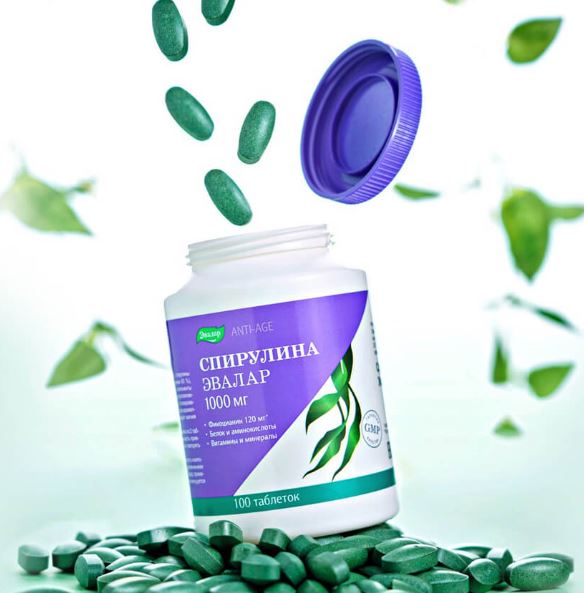 tao xoan spirulina Evalar 1000mg tang cuong mien dich thai doc co the dinh duong thuan chay